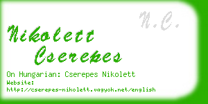 nikolett cserepes business card